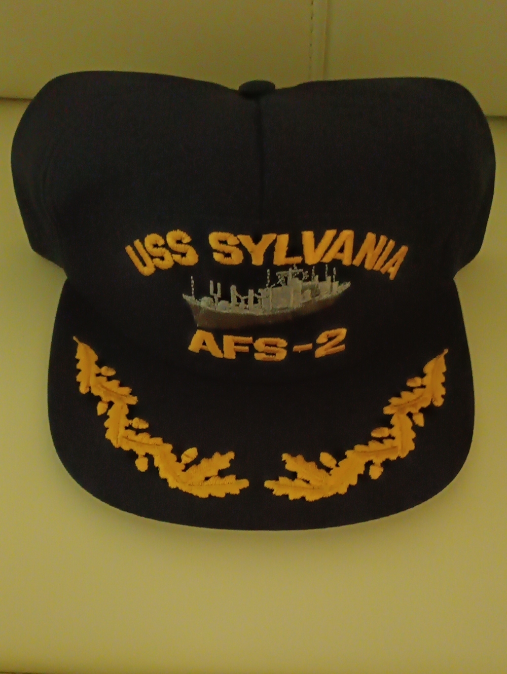 USS Sylvania AFS-2 Navy Swim Hat - Navy and Gold